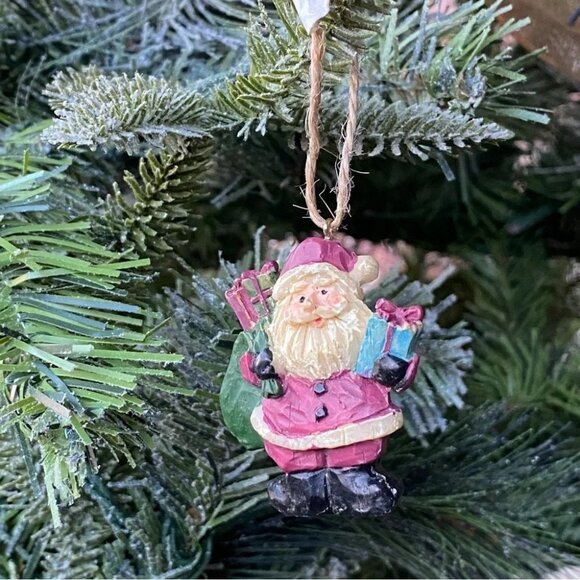 European Carved Santa Christmas Ornament - Picture 3 of 8